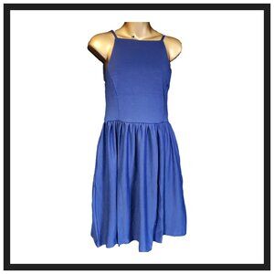 Royal Blue Sleeveless Backless Mini Dress